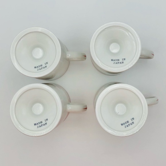 Set of 4 Vintage Strawberry Footed Mugs from Japan - Picture 7 of 9